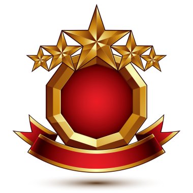Five golden stars branded symbol