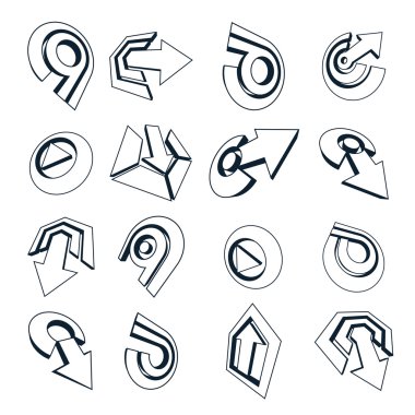 Boyutlu siyah beyaz app düğmeleri 