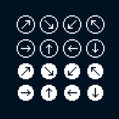 düz 8 bit simgeler 