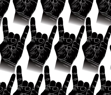 Rock hands seamless pattern 