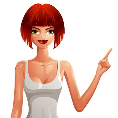 Seksi flört kadın işaret 