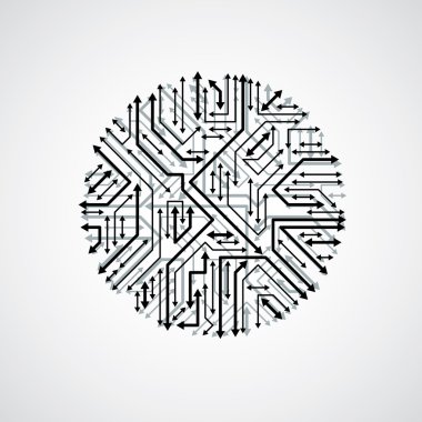 Teknoloji iletişim sibernetik öğe oklarla 