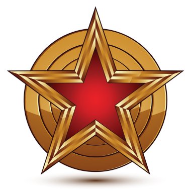 Beşgen kırmızı yıldız ile göz alıcı şablon 