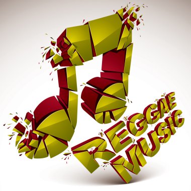 Yeşil 3d müzik notaları
