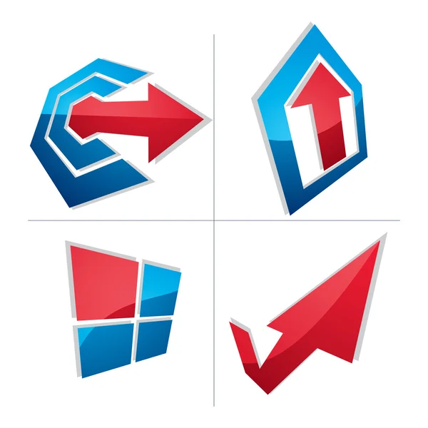 Symboles abstraits avec flèches — Image vectorielle