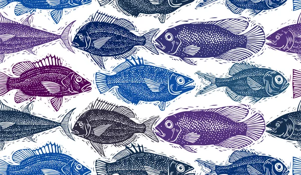 淡水魚無限パターン — ストックベクタ