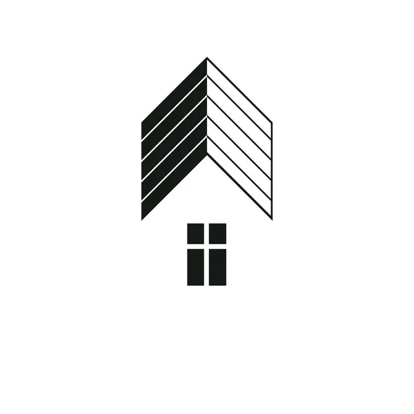 Símbolo de casa de construcción arquitectónica simple — Vector de stock
