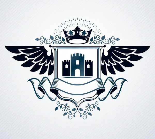 Emblemă vintage, design heraldic . — Vector de stoc