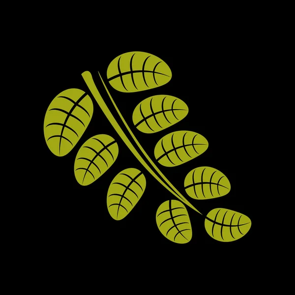 Hojas verdes simples de árbol caducifolio — Archivo Imágenes Vectoriales