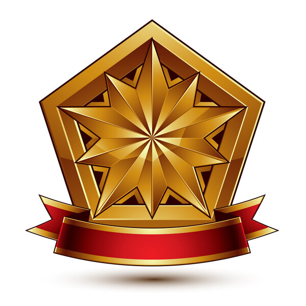 3d polygonal golden star 