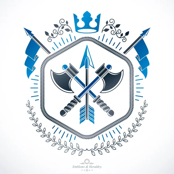 Vintage emblem, heraldic design. — Stock Vector
