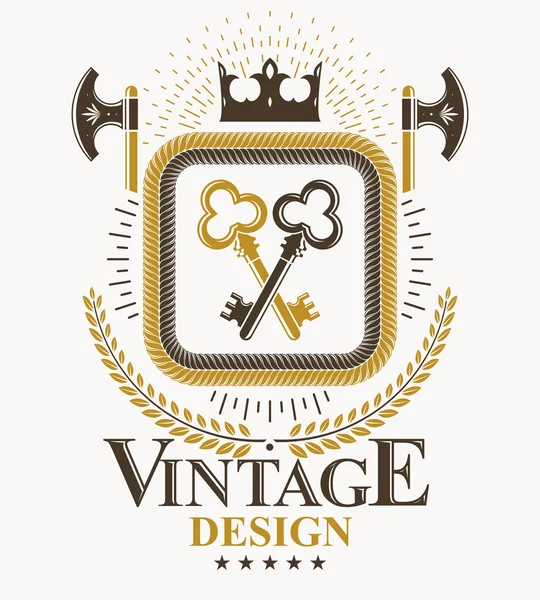 Vintage araldica modello di design — Vettoriale Stock