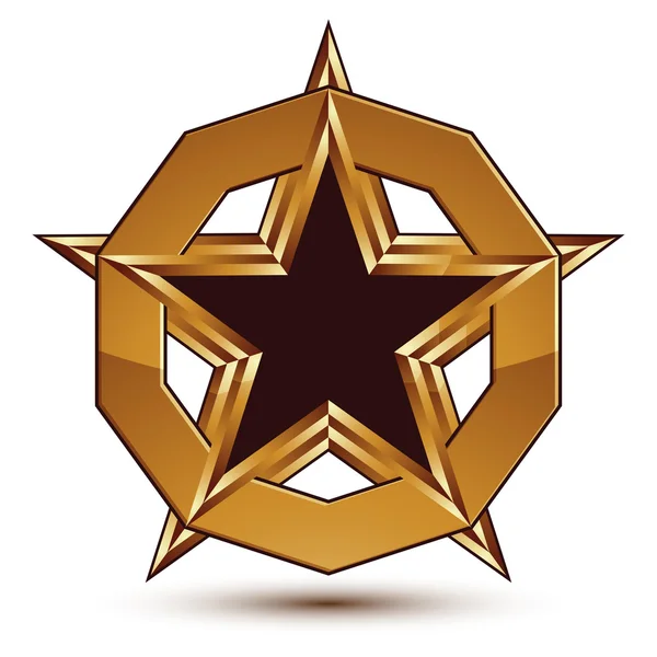 Branded golden geometric symbol — Stock Vector