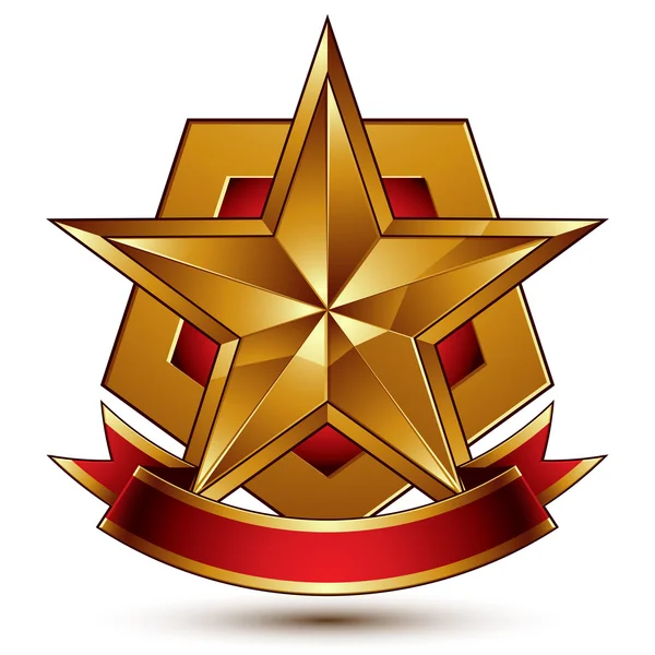 3D zlatý heraldický erb — Stockový vektor