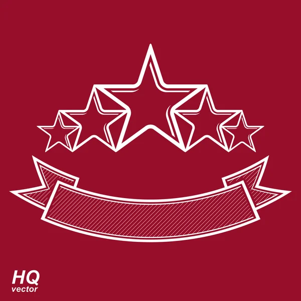 Festive graphic emblem with five stars — Stock Vector