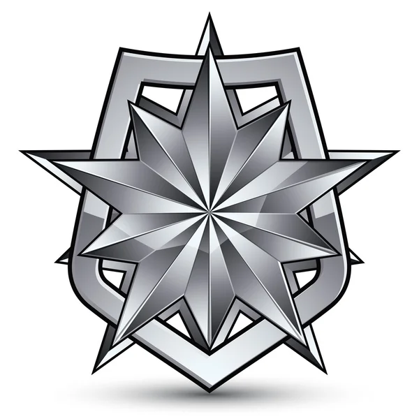 Branded stylized silver star — Stock Vector
