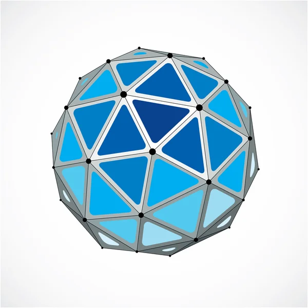 3D digital wireframe objeto esférico — Vector de stock