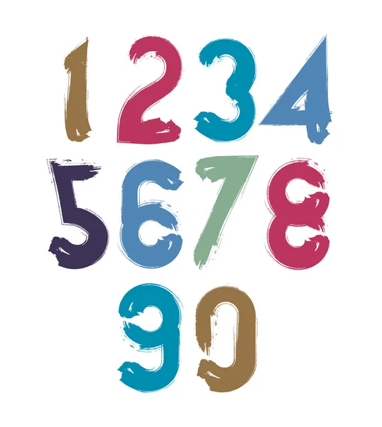Multicolored handwritten numbers — Stock Vector