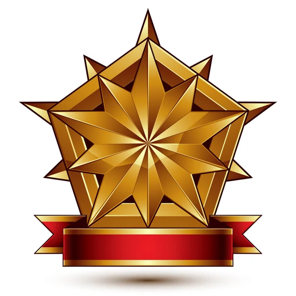 Estrella dorada poligonal 3d — Vector de stock