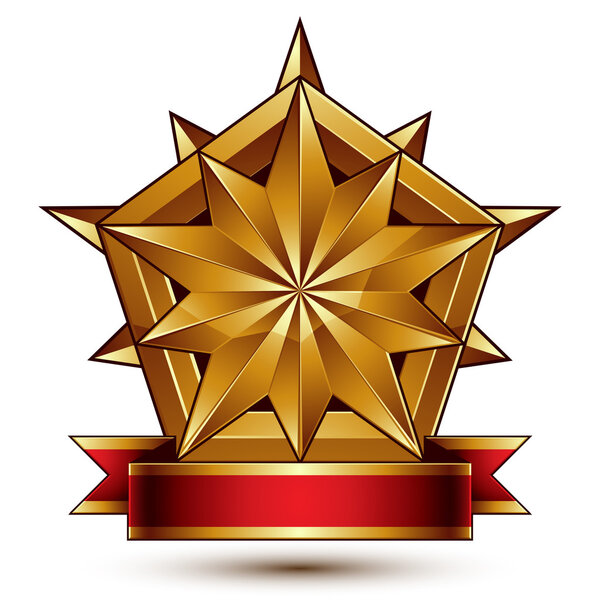 3d polygonal golden star 