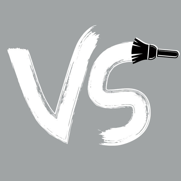 Versus competition symbol drawn with paintbrush 