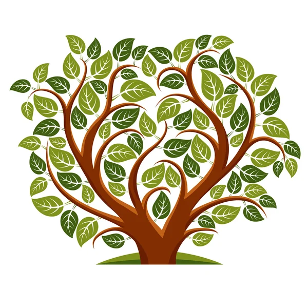 Árbol con ramas en forma de corazón — Vector de stock