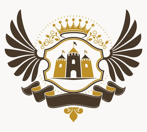 Vintage heraldiek ontwerpsjabloon — Stockvector