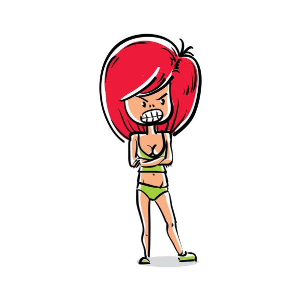 Sexy red-head girl — Stock Vector