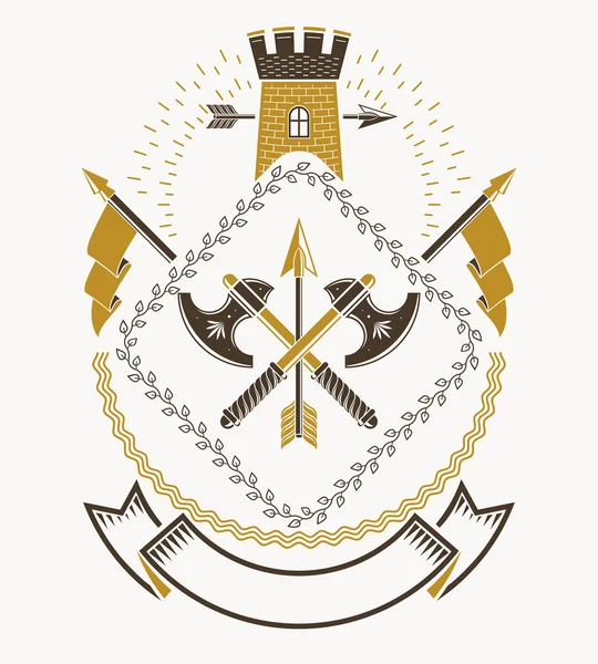 Luxury heraldic emblem template — Stock Vector