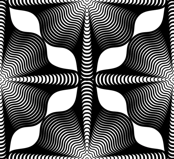 Geometriska monokrom stripy seamless mönster — Stock vektor