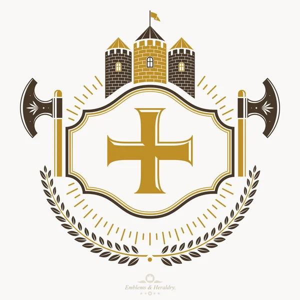 Escudo de armas heráldico — Vector de stock