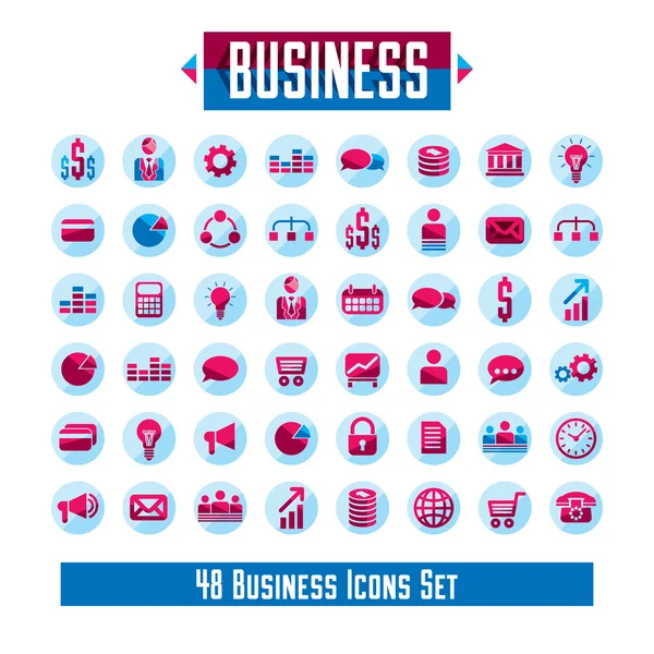 Conjunto de 48 iconos de negocios — Archivo Imágenes Vectoriales