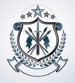 Vintage emblem, heraldic design.