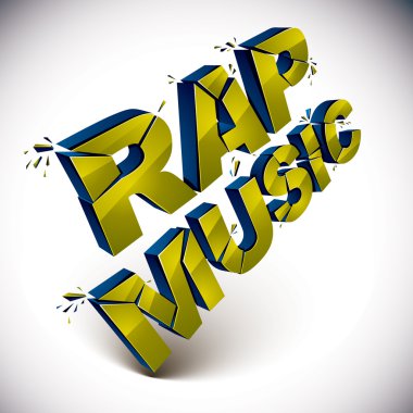 Boyutsal parçalanmış rap müzik kelime 
