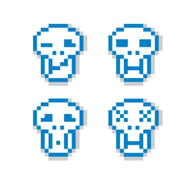8bit grafik öğeleri piksel simgeleri 