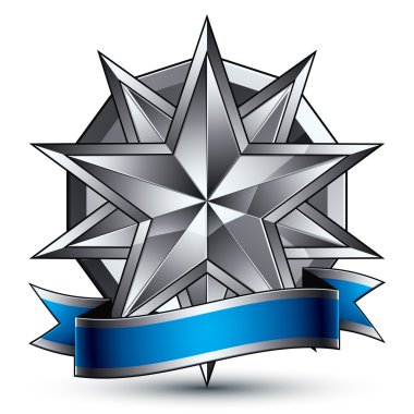 Glamorous template with polygonal silver star 