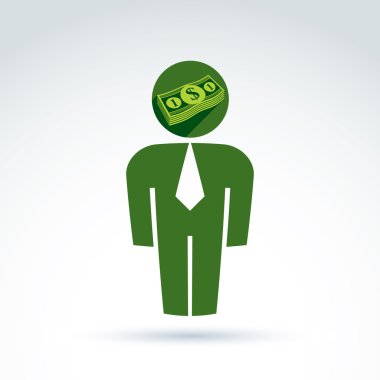 Dolar işareti ile iş işçisi simgesi 