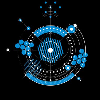 Geometrik teknolojik mavi çizim 