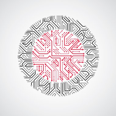 Teknoloji iletişim sibernetik öğe oklarla 