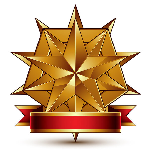 3d polygonal golden star 