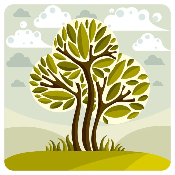 Art víla stromy — Stockový vektor