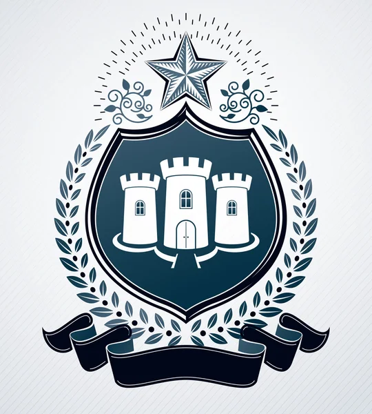 Vintage-Emblem, heraldisches Design. — Stockvektor
