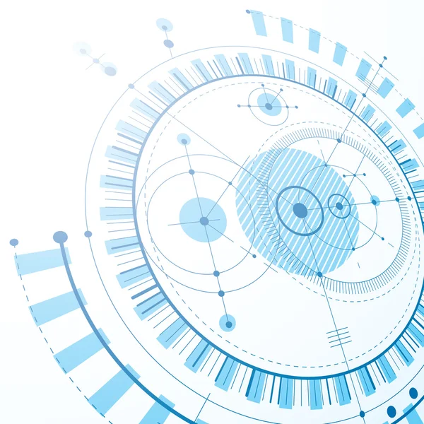 Plan técnico, proyecto de ingeniería azul — Vector de stock