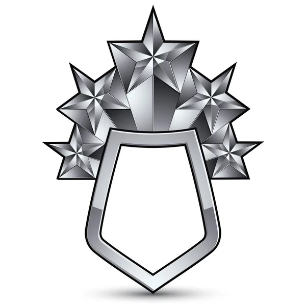 3d heraldic template with pentagonal stars — Stock Vector
