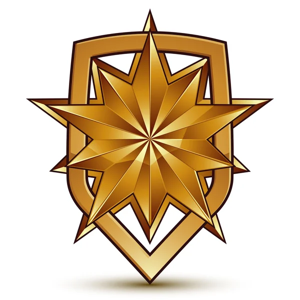 Sofisticato blazon con stella dorata — Vettoriale Stock