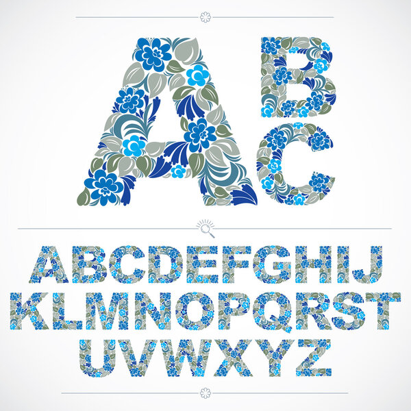 Floral capital alphabet letters