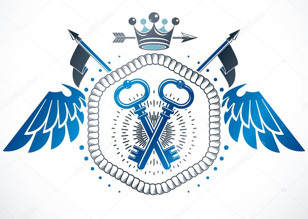 Heraldic design, vintage emblem.