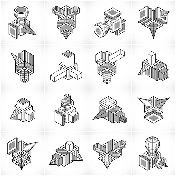 Resumo conjunto de formas geométricas . —  Vetores de Stock