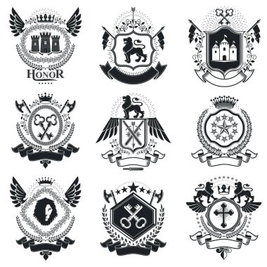 Hanedan arması dekoratif Amblemler.  