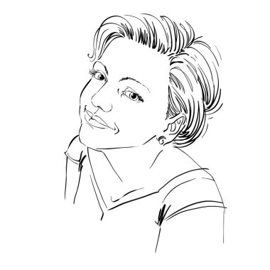 güzel mutlu kız kroki